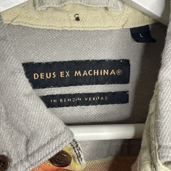 Deus Ex Machina Albie Shirt Men’s Grey Large Button Down Stripe Southwestern - Picture 3 of 3